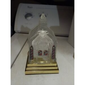 VTG Item No#0611 Musical Lighted Crystal Church With Strained Glass Comes In The